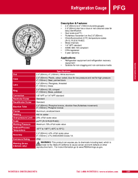 Thumbnail of document Data Sheet - PFG Refrigeration Gauge